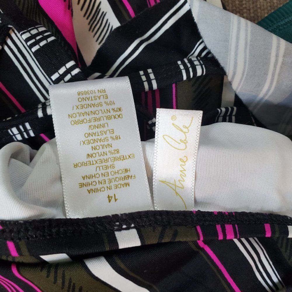 Anne Cole Size 14 Mult color One Piece Swimsuit - Picture 6 of 7